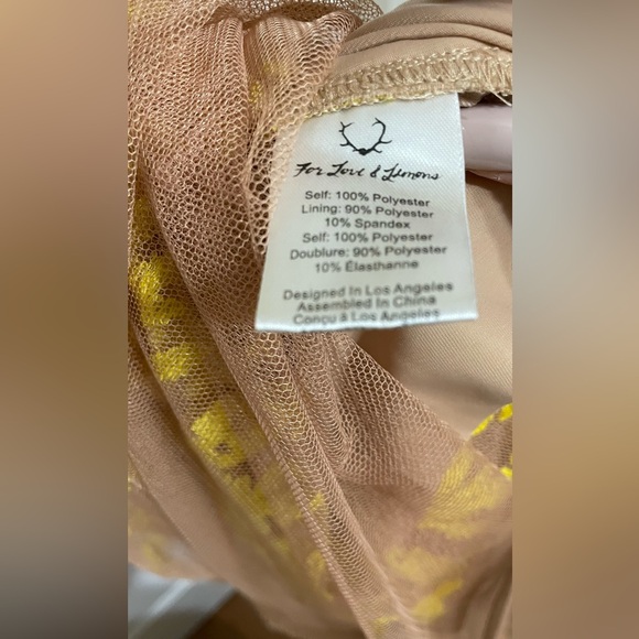 For Love and Lemons Luau Maxi yellow Dress Size S/ Mesh/ Embroidered beautiful - Picture 7 of 7